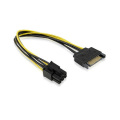 SATA 15 pinos para cabo de alimentação de placa de cabo PCI-E de 6 pinos Express